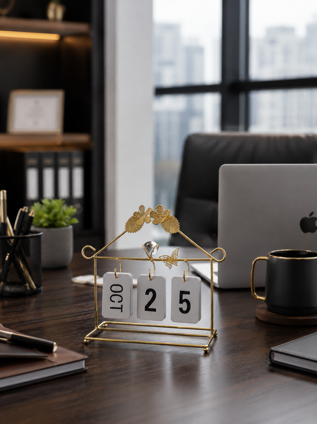 Golden Luxe Flip Desk Calendar
