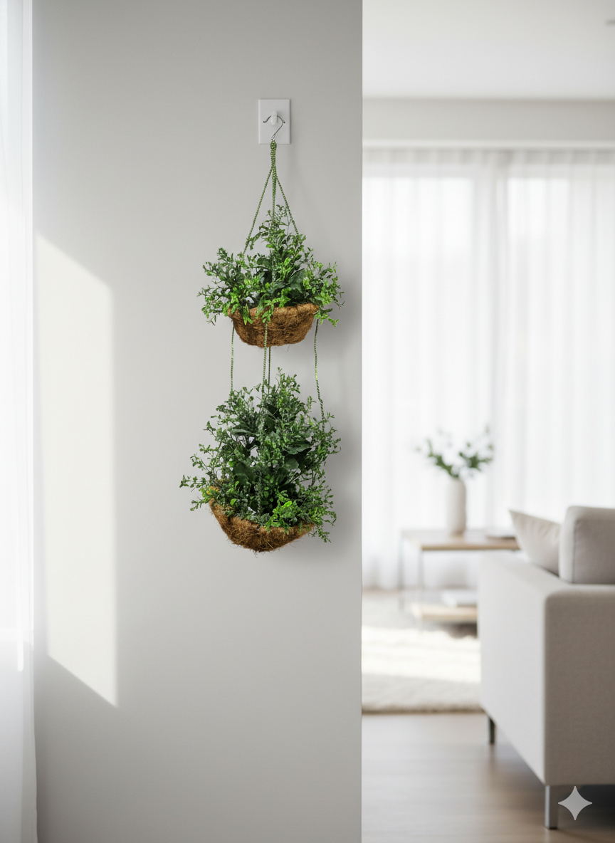 Elegant Artificial Hanging Flower Basket | Premium Wall Décor Plant