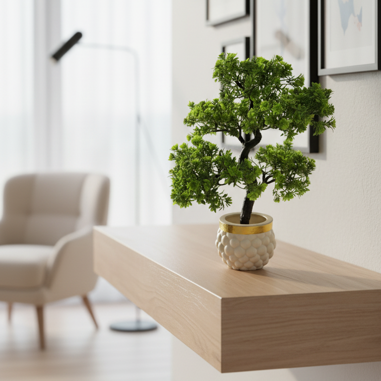 Decorative Faux Bonsai Plant – Tabletop Home Décor