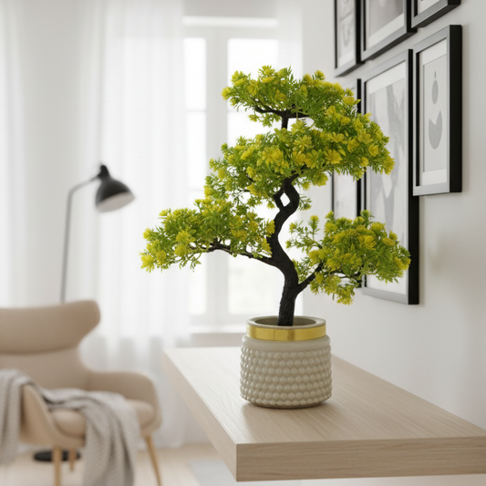 Decorative Faux Bonsai Plant – Tabletop Home Décor