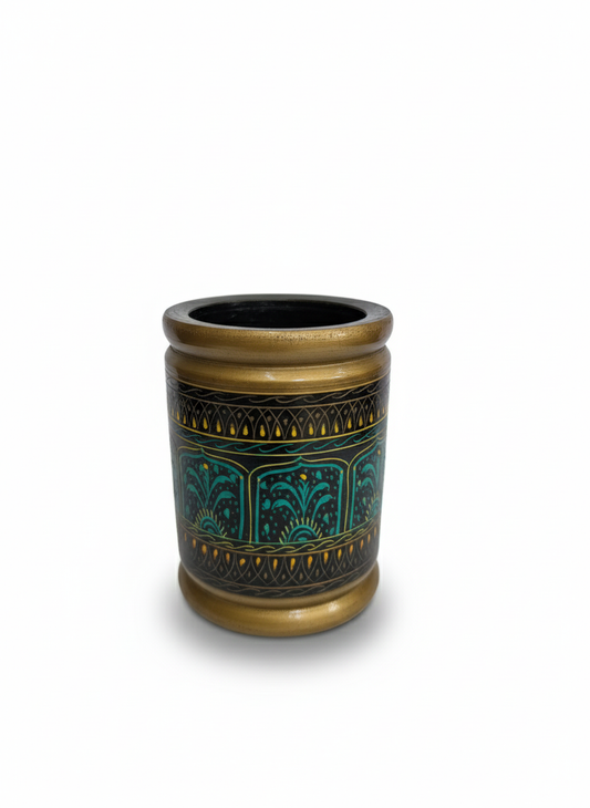 Hand-Painted Wooden Pen / Brush Holder (Mughal Style)