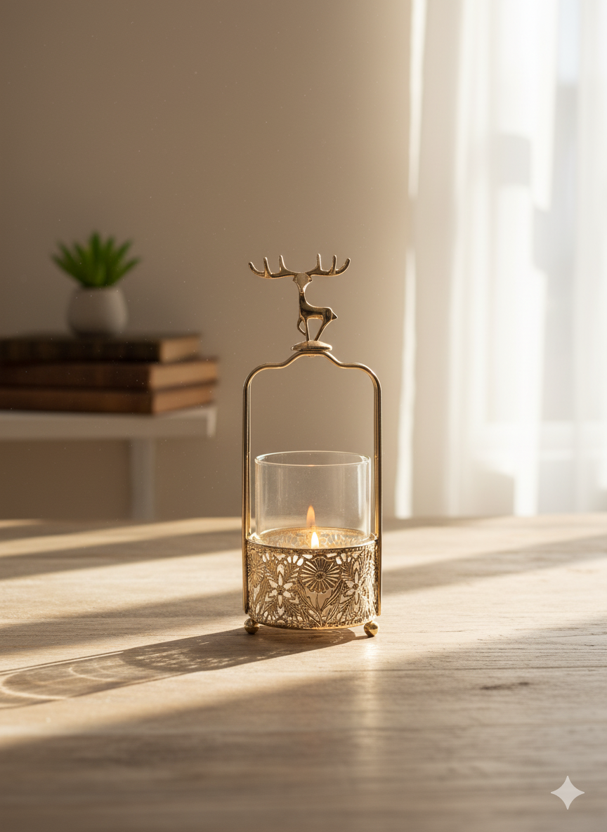 Golden Reindeer Tissue Holder