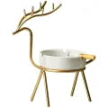 Deer Style Decorative Ashtray Ceramic Pot with Iron Construction for Home Decor