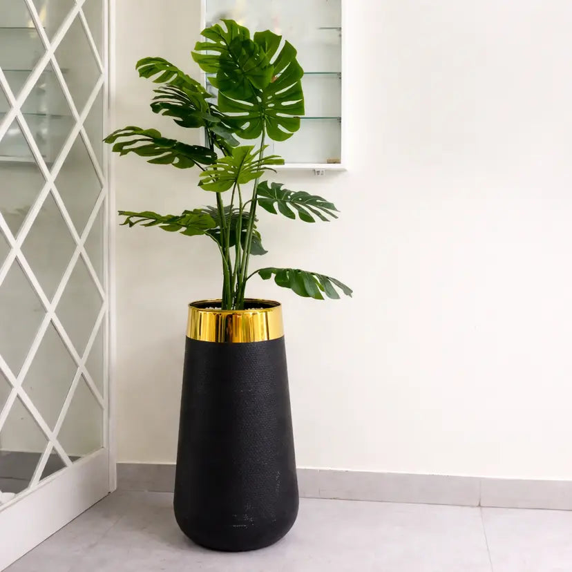5 Ft Artificial Monstera Deliciosa Plant with Black