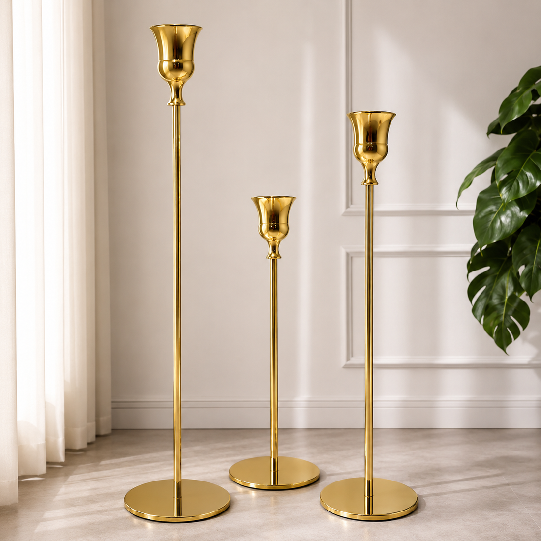 Gold Taper Candle Stands