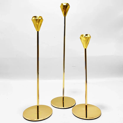 Elegant Gold Taper Candle Holder Set