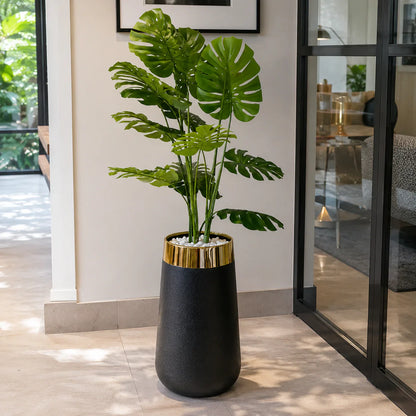 5 Ft Artificial Monstera Deliciosa Plant with Black