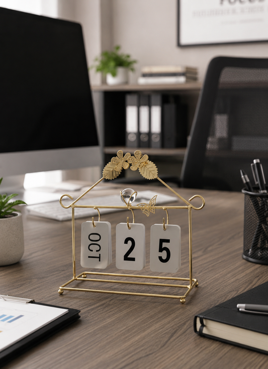 Golden Luxe Flip Desk Calendar