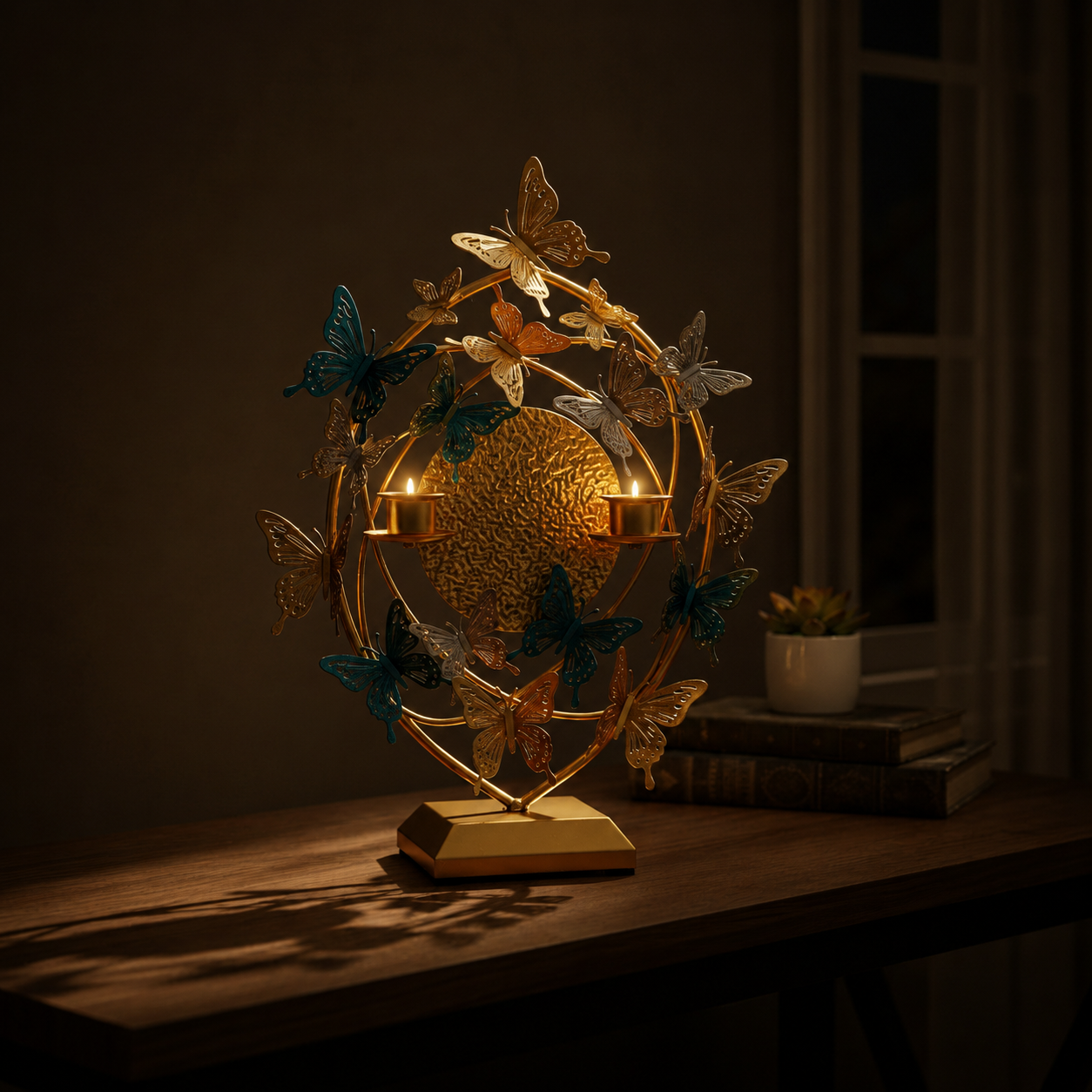 Golden Butterfly Luxe Candle Holder