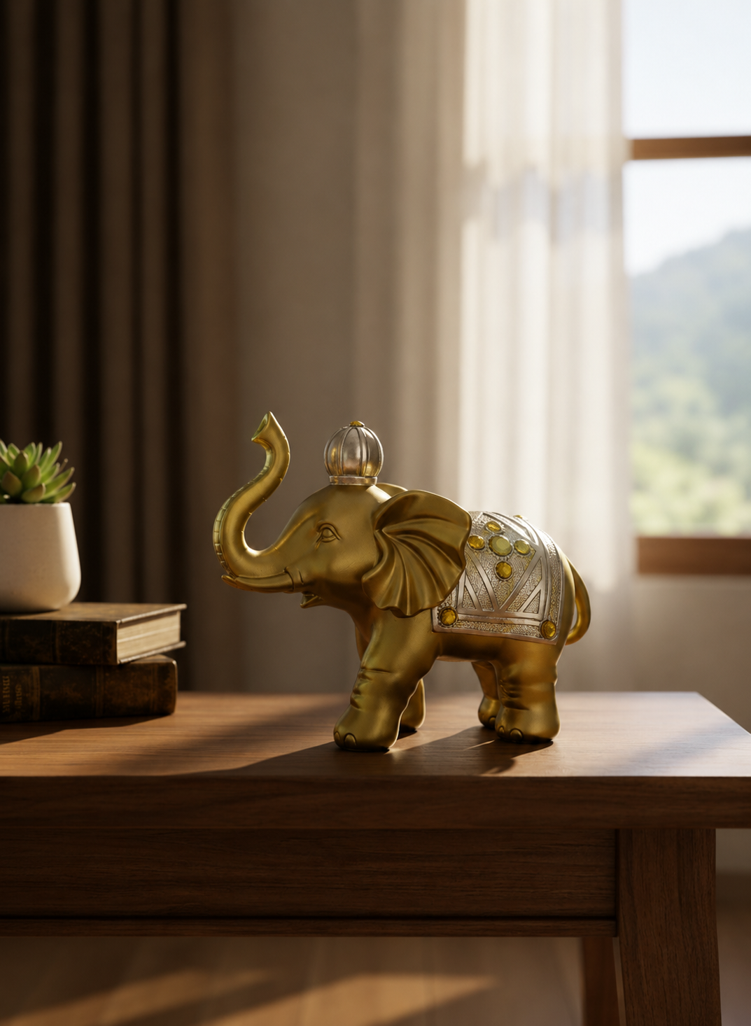 Royal Golden Elephant Decor Statue