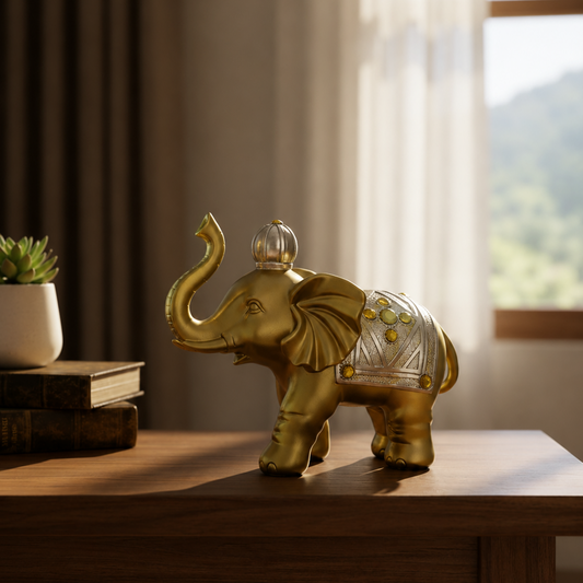 Royal Golden Elephant Decor Statue