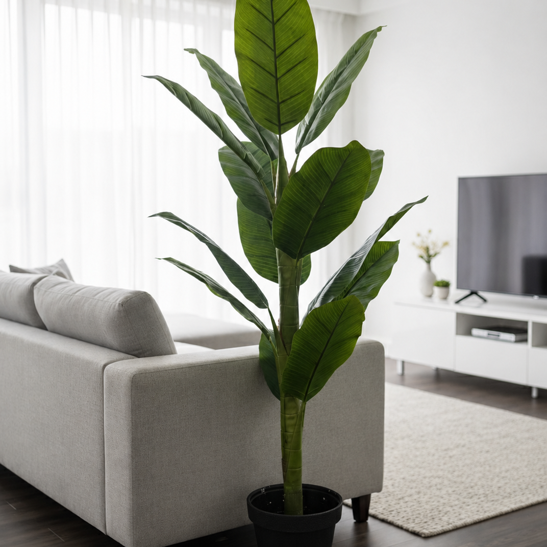 Luxury Artificial Banana Leaf Plant – Modern Indoor Home Decor