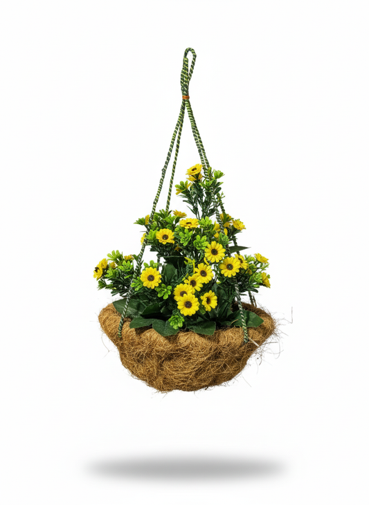Hanging  Arrangement in Natural Coir Basket