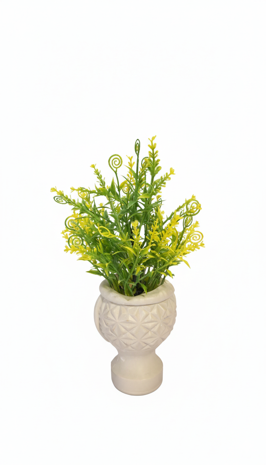 Artificial Yellow Fern Plant. (KIYARI)