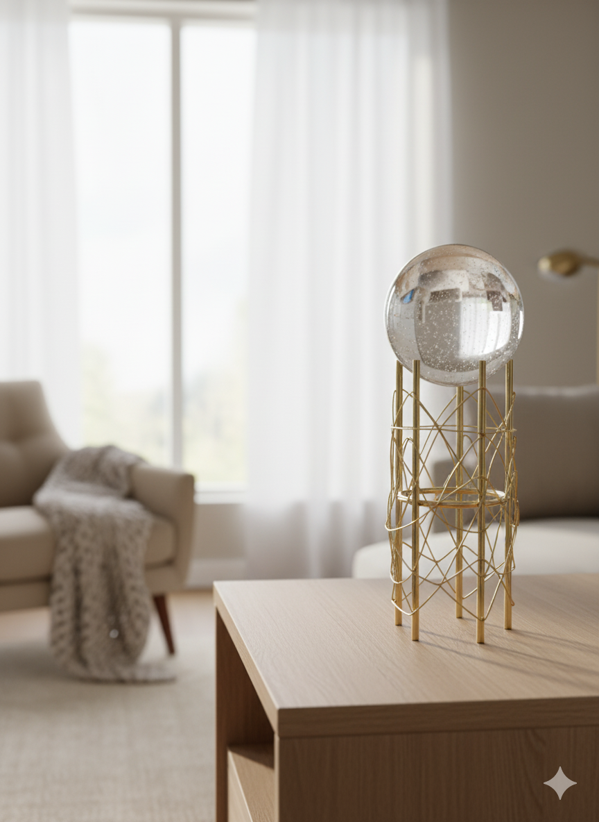 Golden Wire Orb Decorative Accent