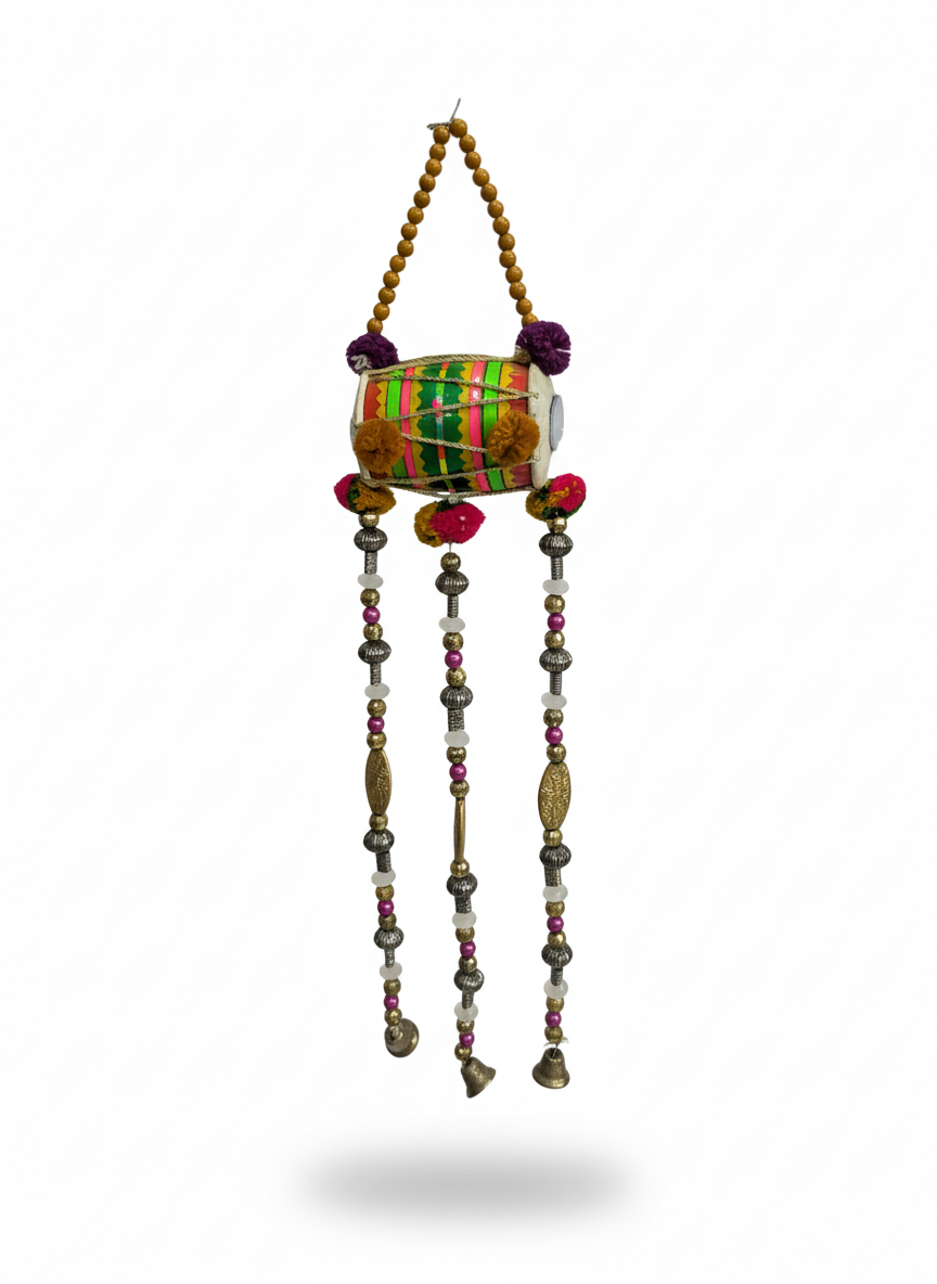 Handmade Brass Tribal Wall Hanging with Beads & Bells