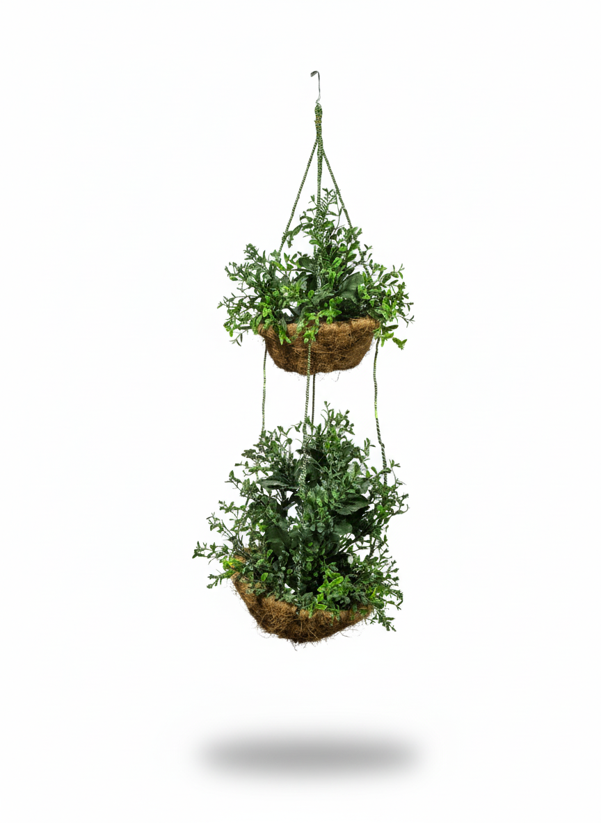 Hanging  Arrangement in Natural Coir Basket