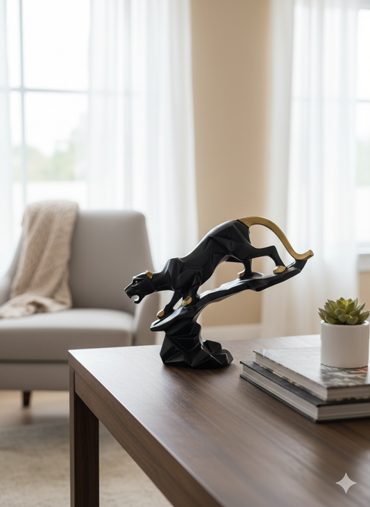 Black Panther Geometric Sculpture