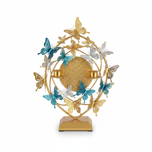 Golden Butterfly Candle Holder