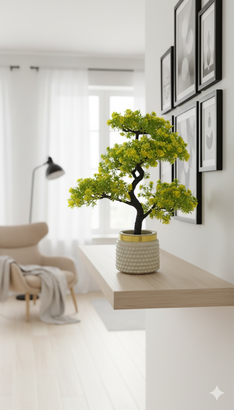 Artificial Yellow Fern Plant. (KIYARI)