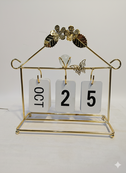 Golden Butterfly Perpetual Desk Calendar