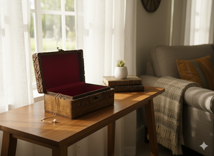 Handirafted Rose Wood Jewelery Box