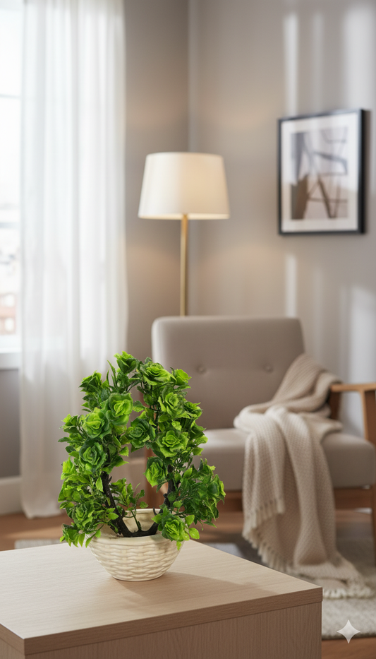 Artificial Yellow Fern Plant. (KIYARI)