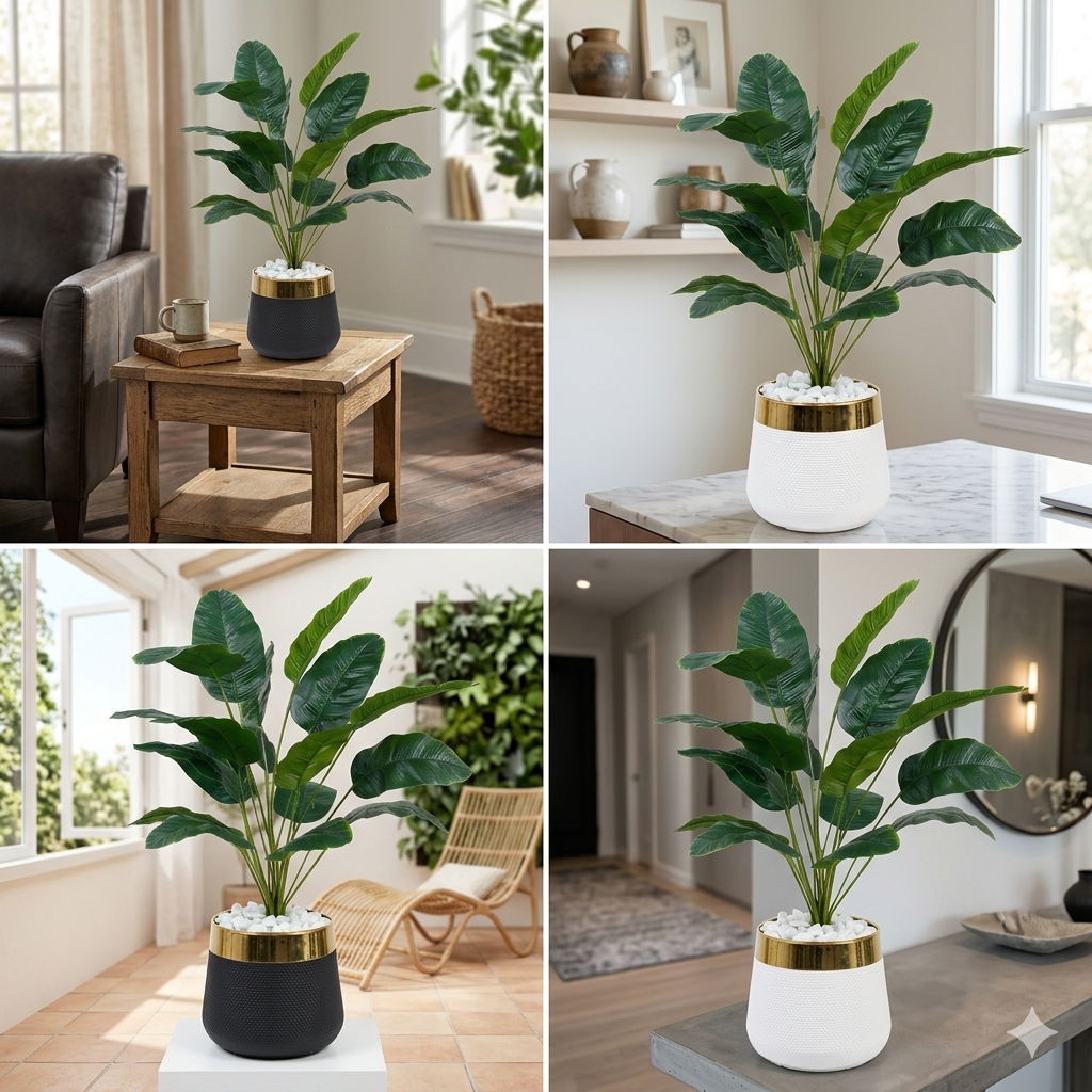 18 Leaf Banana Palm Planter Set