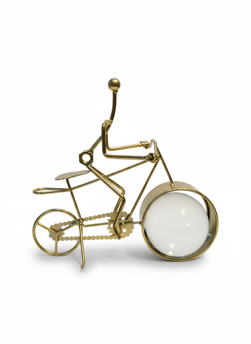 Vintage Gold Bicycle Planter with Succulent Pot