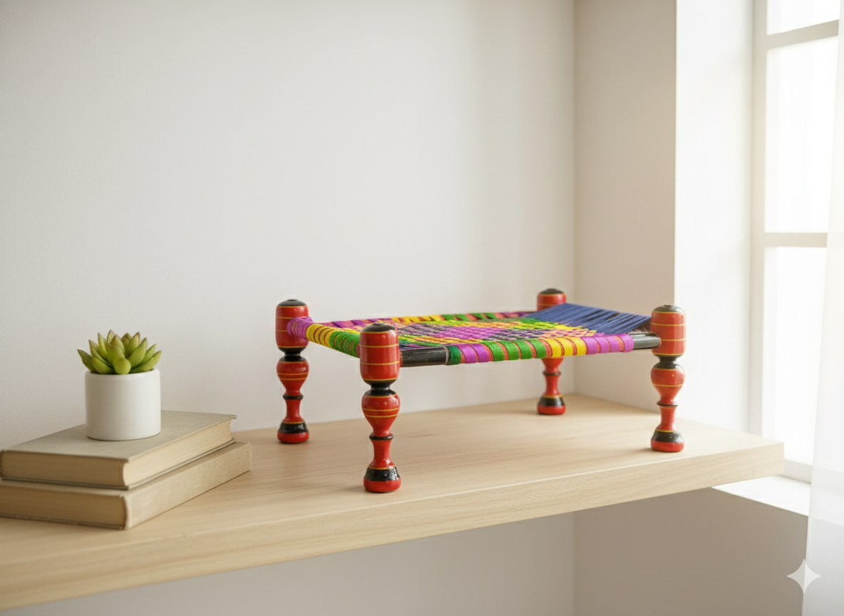 Wooden Charpai / Punjabi Cot Showpiece  Description: