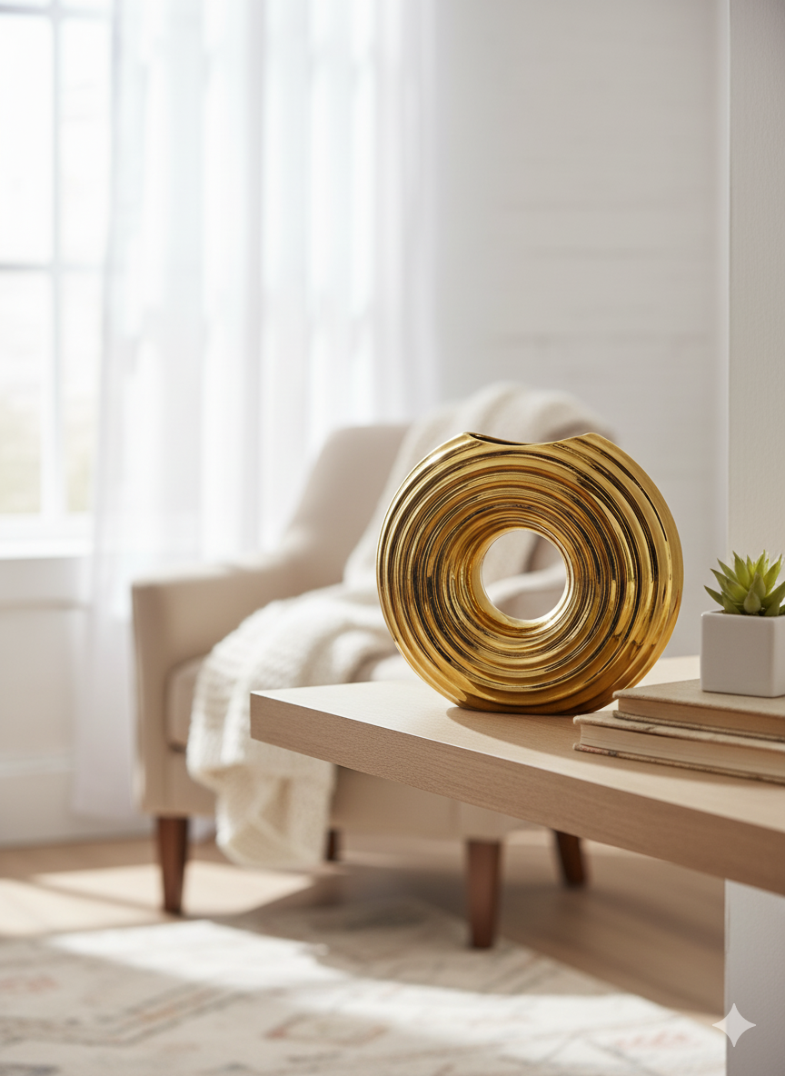 Golden Halo Decorative Vase