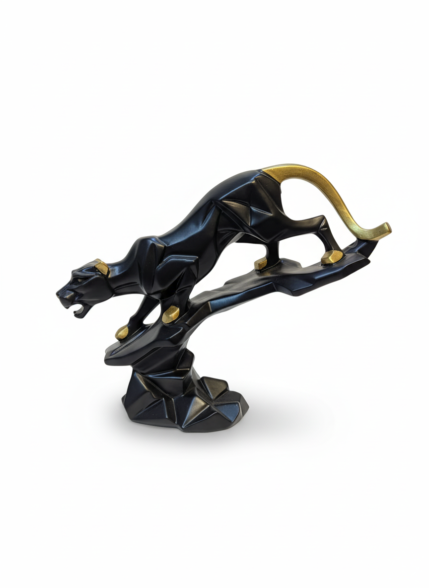 Black Panther Geometric Sculpture