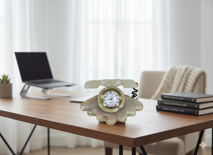 Vintage Marble Telephone Table Clock