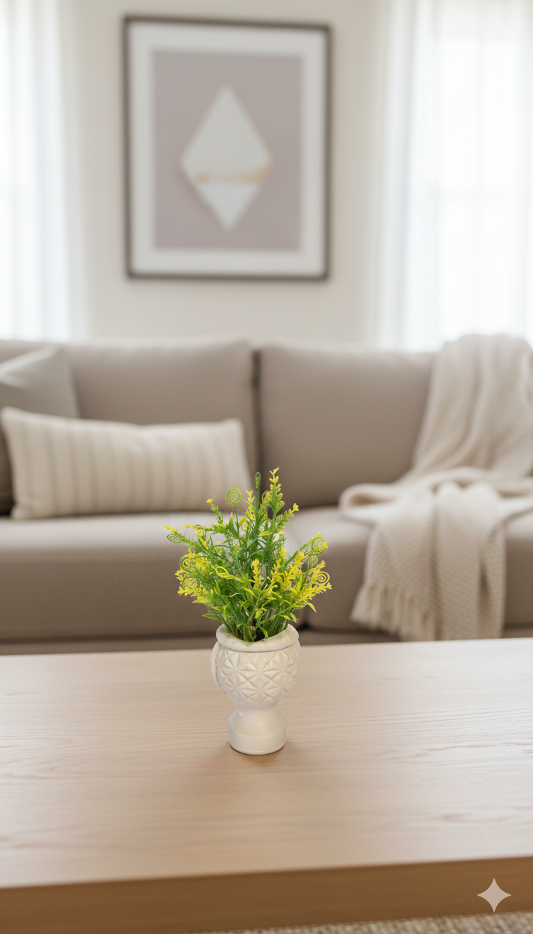 Artificial Yellow Fern Plant. (KIYARI)