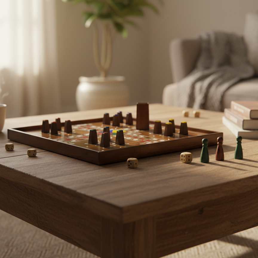 Large High Quality Wooden Ludo Game Pieces Handmade