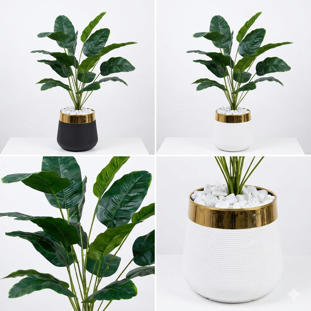 18 Leaf Banana Palm Planter Set