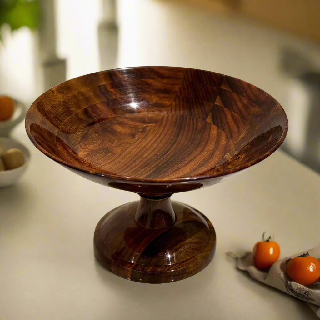 Handcrafted Wooden Fruit Bowl (Rose Wood)